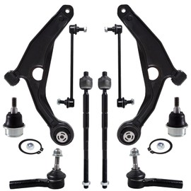 AUQDD 10Pcs Front End Suspension Kit Fit For 2009-2020 Do-dge Journey, 2 Lower Control Arm 2 Ball Joint 2 Sway Bar Link 4 Outer Inner Tie Rod End (# K641333 K641334 K750382 EV800611 ES800408 K500120)