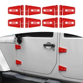 RT-TCZ Embellecedor para bisagra de puerta para Jeep Wrangler JK 07-17, color rojo