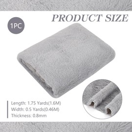 BENECREAT 160 x 50 cm Faux Fur Fabric with Short Hair, Dark Grey Pre-Cut Fur Fabric for Crafts, Shaggy Fur Patches for Costumes, Clothing, Carpets, Cushions, Decorations
