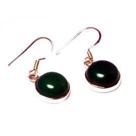 Art Gecko Green ONYX Sterling Silver 925 round Earrings - (GOE221014)