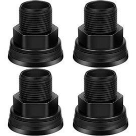 PVC Bulkhead Fitting Double Threaded Bulkhead Water Tank Connector for Rain Barrels, Aquariums, Water Tanks, Tubs, Pools, Spigot, Black, 3/4 Inch Male 1/2 Inch Female (16 Pieces)