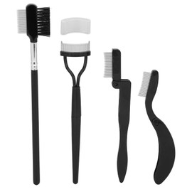 Yinhing Peine Separador de Pestañas, Juego de 4 Peines de Acero Inoxidable, Peine Plegable para Cejas, para Maquillaje de Ojos, Negro