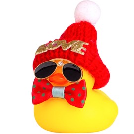 MuMyer Rubber Duck Car Ornaments Yellow Ducks Car Dashboard Decorations for Christmas Decor and Home Decorations with Mini Hat Scarf and Sunglasses(B15)
