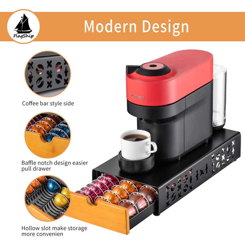Flagship Coffee Pod Holder for Nespresso Vertuo Pod Organizer Fits