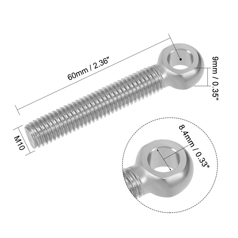 sourcing map M10 x 60mm Machinery Shoulder Swing Lifting Eye