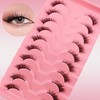 10 Pairs Fluffy Half Lashes, 15mm Natural Look Cat Eye