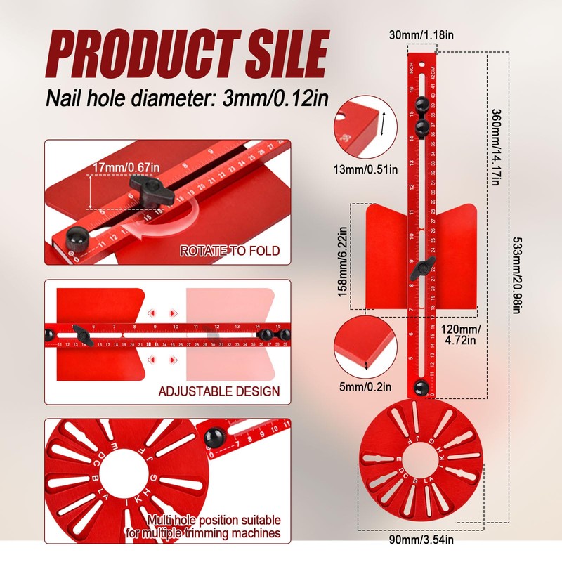 Router Circle Cutting Jig, Router Milling Groove Bracket, Cabinet Hardware