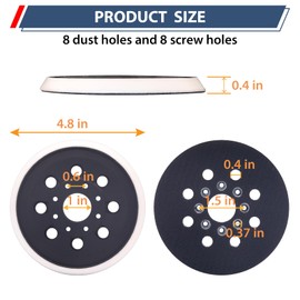 RUIHONGV 5 Inch Sander Pad for Bosch,2 Pack Hook-and-Loop Sander Replacement Pad for Bosch RS034 & RS035, Compatible with ROS20 ROS20VS ROS20VSC ROS20VSK GEX12V GEX18V ROS10 Orbital Sander