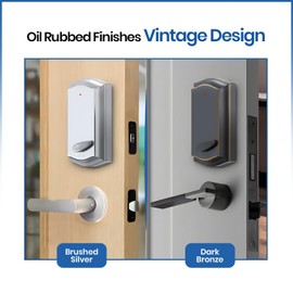 InstaLock Smart Remote Door Lock for Existing Deadbolt - Installs in 30 Seconds - Enjoy Automatic Keyless Entry with Tool Free Installation - Includes Conversion Kit and Two Wireless Remotes (Silver)
