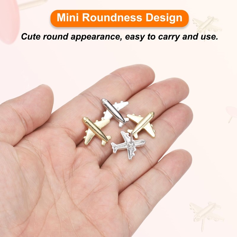 PATIKIL Airplane Push Pin, 60 Pcs Decorative Metal Push Pin