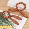 Wood Bead Curtain Tiebacks 2 Pack, Boho Curtain Holdbacks, Coffee