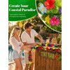 2 Pcs Tropical Hibiscus Flower Garland, 7 FT Artificial Monstera
