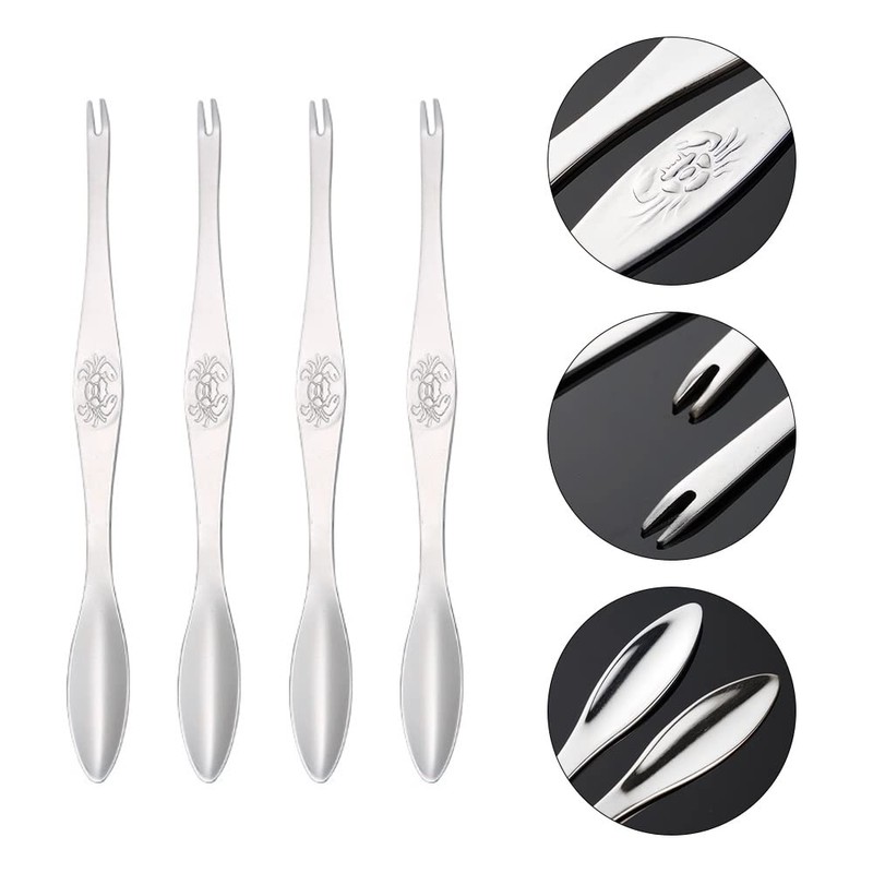 6 Pcs Stainless Steel Crab Lobster Shellfish Forks Lobster Crab