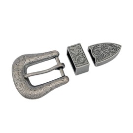 kokungkuan Men's Arabesque Ranger Buckle for Belt, Width 1.0 - 1.6 inches (25 - 40 mm), Silver, Silver