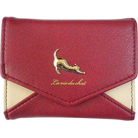 サニーサイド 伸び猫レター折財布 ワイン 10×4×8.5cm