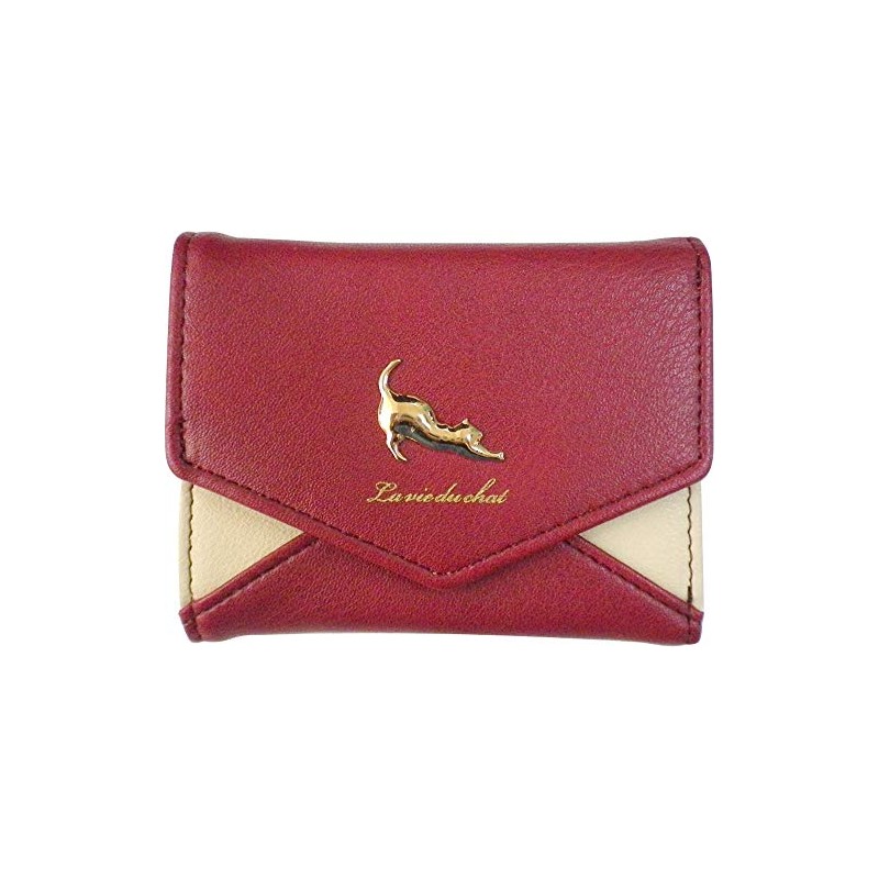 サニーサイド 伸び猫レター折財布 ワイン 10×4×8.5cm