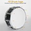 "14x5.5in Beginner Student Black Snare Drum Set with Drumstick Holder