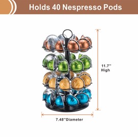Coffee Pod Holder Stand for Nespresso With 4 Tier DIY For Cabinet Vertuoline Pod Storage(40 Pods Capacity)