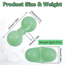 AGOOL Fishing Double Rattle Beads, 40pcs Catfish Rattles for Fishing Catfishing Rattles Catfish Rig Portable Plastic Fishing Beads Fishing Bells Accessory for Catfish Striper Bass Pompano