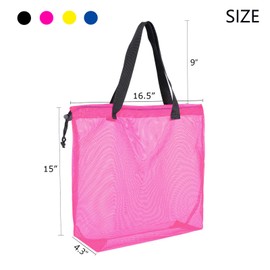 hsmyank Resuable 4Pack Shopping Mesh Tote Bags,Mesh Beach Bags With Drawsting For Travel,Picnic Or Laundry (color2) …