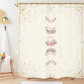 Miyotaa Howdy Cowboy Cowgirl Shower Curtain Set 60Wx71H Inches Funny Western 70s Groovy Funky Retro Skull Skeleton Desert Waterproof Bathroom Curtain with 12 Hooks