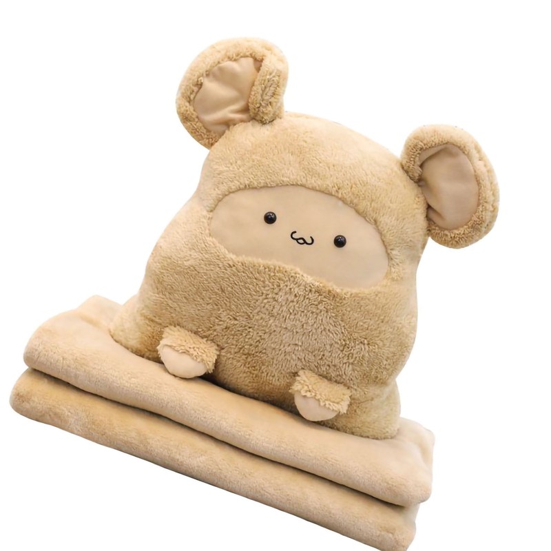 Plush Cushion Pillow Air Conditioning Blanket Cute Mouse Appearance Multifunctional