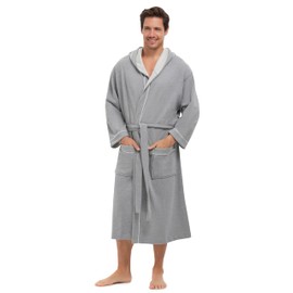 MONARCH Hooded Unisex Sweatshirt Bathrobe - Industrial quality sweatshirt material with rope accents, 5-Star Hotel Choice