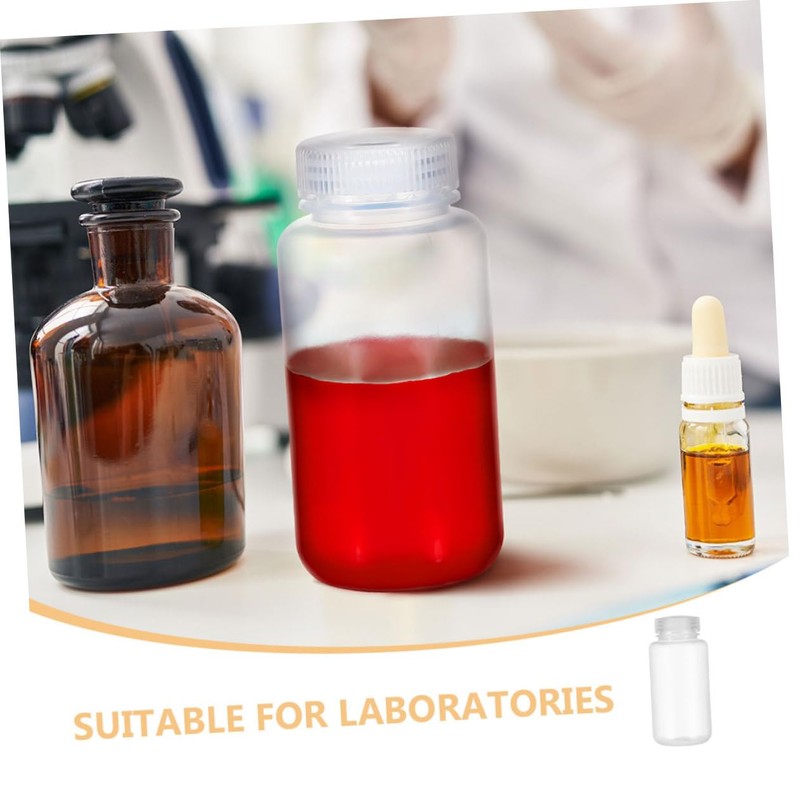 ABOOFAN 8Pcs Transparent Leakproof Plastic Reagent Bottles Caps for Lab