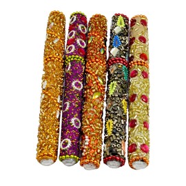 Set mit indischen handgefertigten Stiften für Zuhause, dekorativ, nützlich, blaue Tinte, 12,7 cm, mehrfarbig, 5 Stück