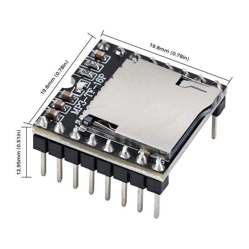 Podazz 5pcs DFPlayer Mini Mp3 Player Board YX5200 Module Compatible