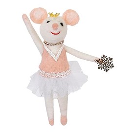 CF Collection Wool Christmas Tree Ornament [Pack of 1] (5.5 Inches, Ballerina Mouse)