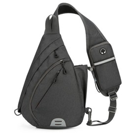 TONG YUE Men's Body Bag, 3-Way Crossbody Bag, Handbag, Chest, Large Capacity, Waterproof, Lightweight, Popular, Compatible with 15.6 inch PC, One Shoulder Bag, For Work, Travel, School, Unisex, gray