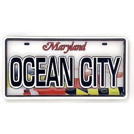 Ocean City Maryland License Plate Dual Layer MDF Magnet