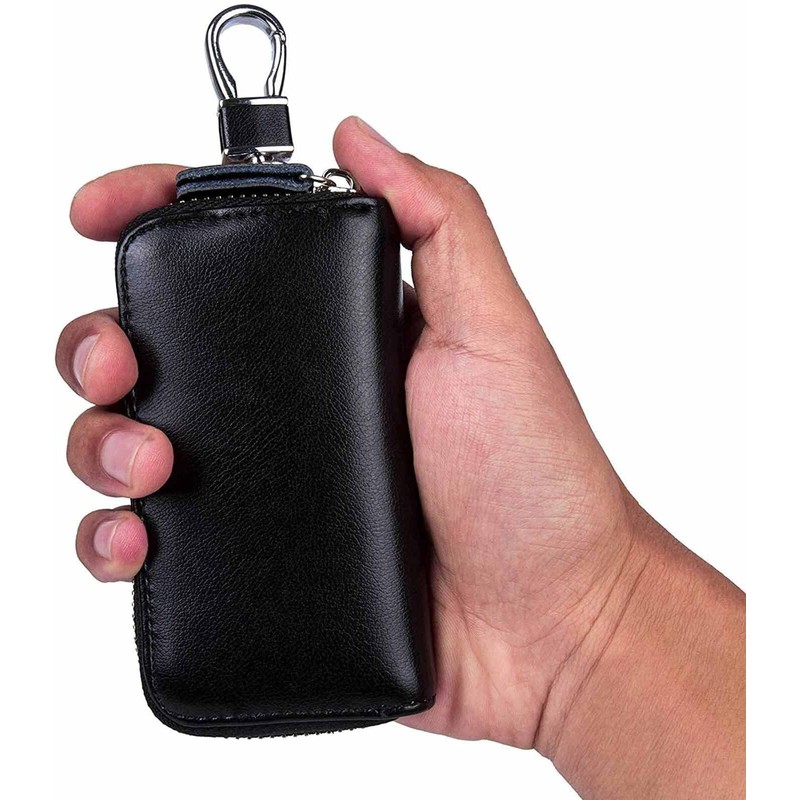 Leather Key Holder Wallet – Multi-Functional Zipper Key Case with