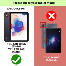 FIEWESEY for TCL Tab 10 5G Tablet Case with Shoulder Strap Soft Silicone&Hard Back Hybrid Shockproof Kids Friendly Case for TCL Tab 10s 10.1" FHD Model 9081X/TCL Tab 10 5G TCL-9183W (Black/Black)