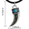 DonDon Men's Necklace Leather and Tooth Pendant / Stainless Steel
