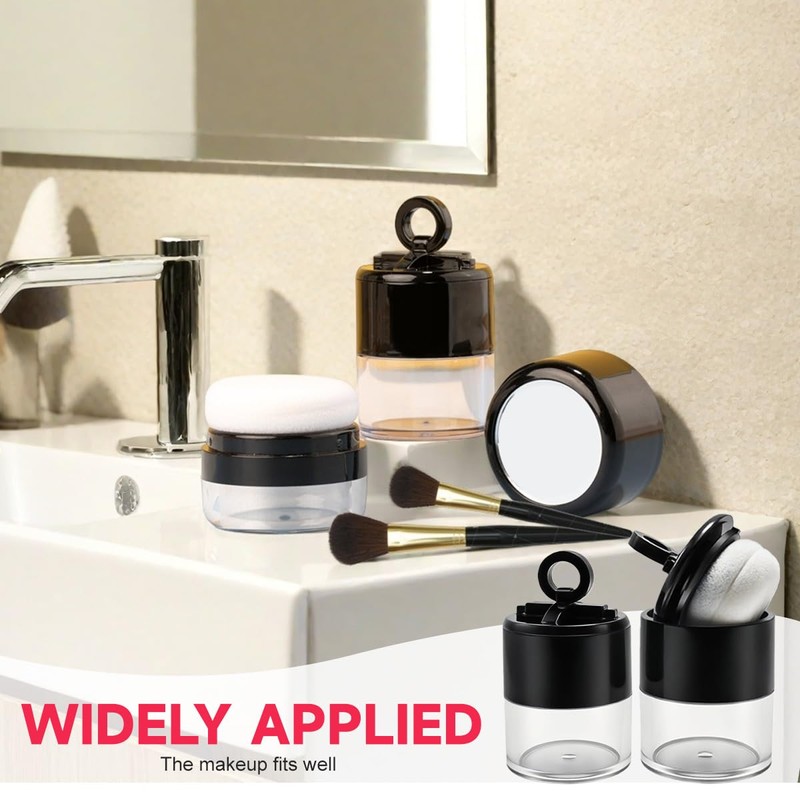 2Pcs 10 Gram Plastic Powder Case Face Powder Jar Container