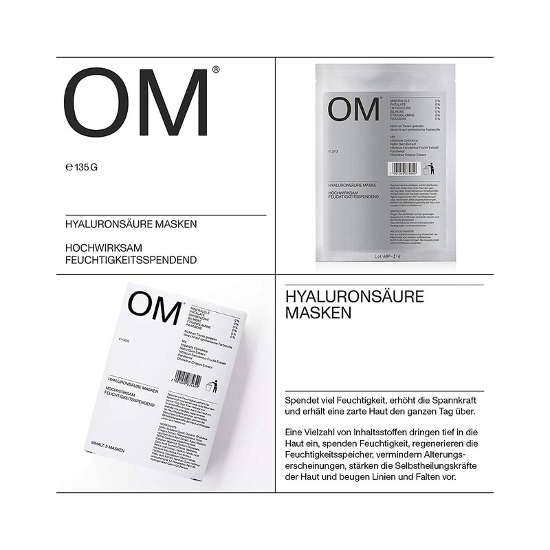 OM - Hyaluronic Acid Masks - Cloth Mask - Pack