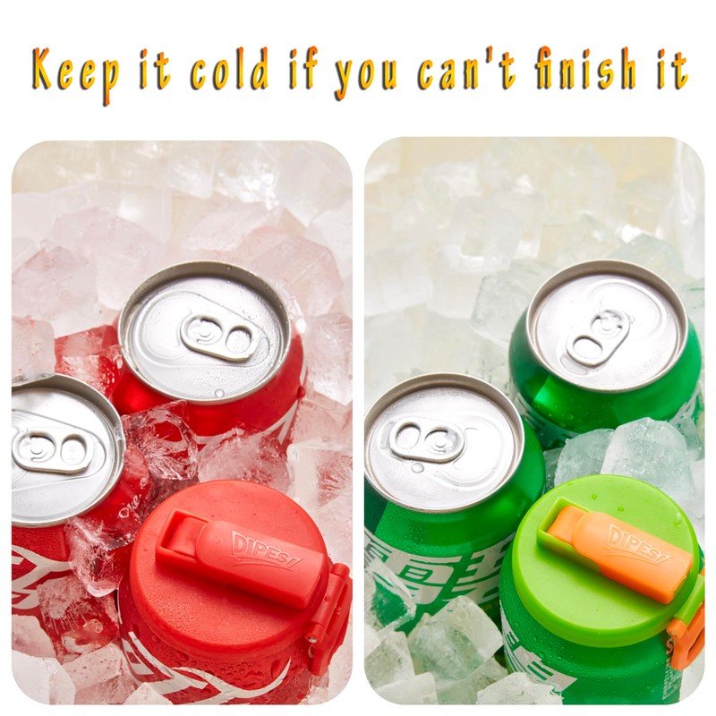 DIPESI 4-pack 4 Color Soda Can Lids with straw, Soda