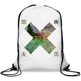Vaporwave Aesthetic Japan Tokyo Nature Painting Gr Gym Sack Casual Drawstring Bag, White