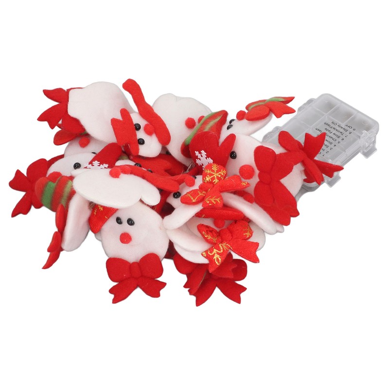 Snowman String Lights Cute Snowman Design 6.6ft Long Remote Control
