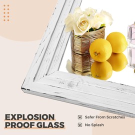 YLYHSST 65"x24" Full Length Mirror Solid Wood Frame Arched Floor Mirror for Living Room, Bedroom Hanging or Leaning, White