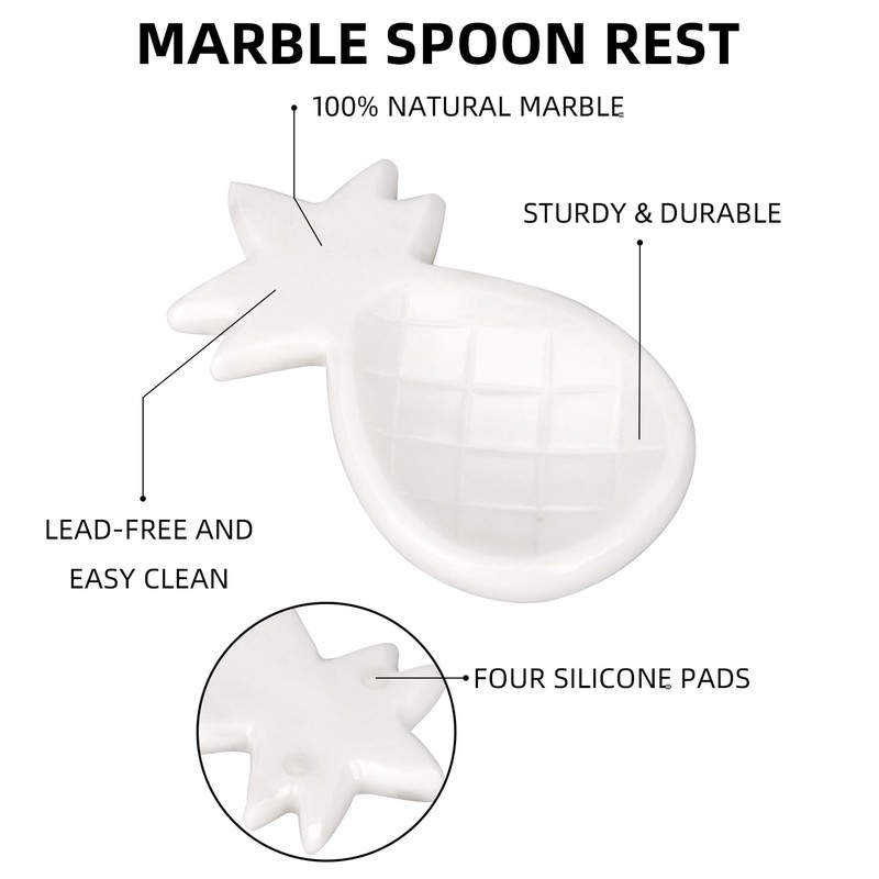 HESHIBI Marble Spoon Rest for Kitchen Stove Countertop, Marble Utensil