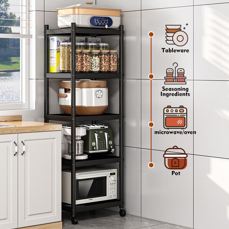 7CODE Heavy Duty Shelving,Metal Utility Storage Racks with Rolling Wheels,