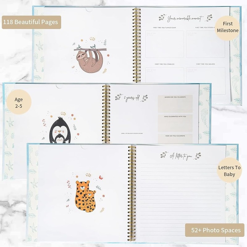 Baby Memory Book Scrapbook Photo Album Pregnancy Diary Cute Animal