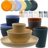 Wheat Straw Dinnerware Set, 36pcs Dishes Plates and Bowls Sets,