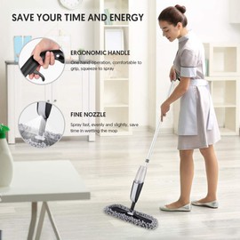 MANGOTIME Spray Mop for Floor Cleaning - Microfiber Dry Wet Floor Mop with 3 Washable Pads & 1 Refillable Bottle for Hardwood Laminate Tile Wood Vinyl Ceramic