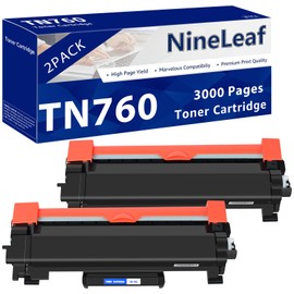 NineLeaf high Yield Compatible Toner Cartridge Replacement for Brother TN760 TN730 use for MFC-L2710DW MFC-L2750DW HL-L2350DW HL-L2370DW Laser Printer (Black,2-Pack)