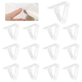 Nogeqi 12 Stück Transparent Tischdeckenklammern Kunststoff, Tischklammern für Dicke Tische für Drinnen, Transparente Tischtuchklammern Gartenbuffets Draußen für Party Camping Restaurant Picknick