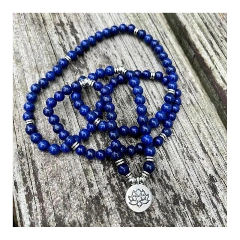 Unbranded 108 Mala Beads Lapis Lazuli Prayer Bracelet 8mm Gemstone